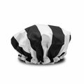 MANOR ROAD SHOWER CAP. BLACK & WHITE STRIPE. PRE-ORDER