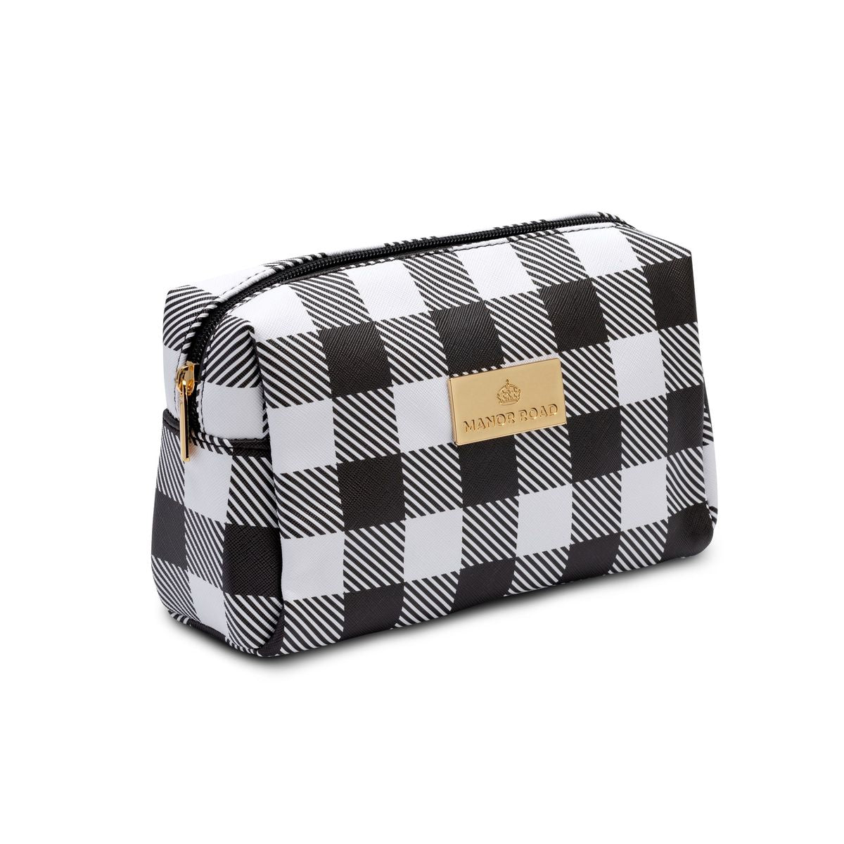 MANOR ROAD TRAVEL BAG. BLACK GINGHAM. PRE-ORDER