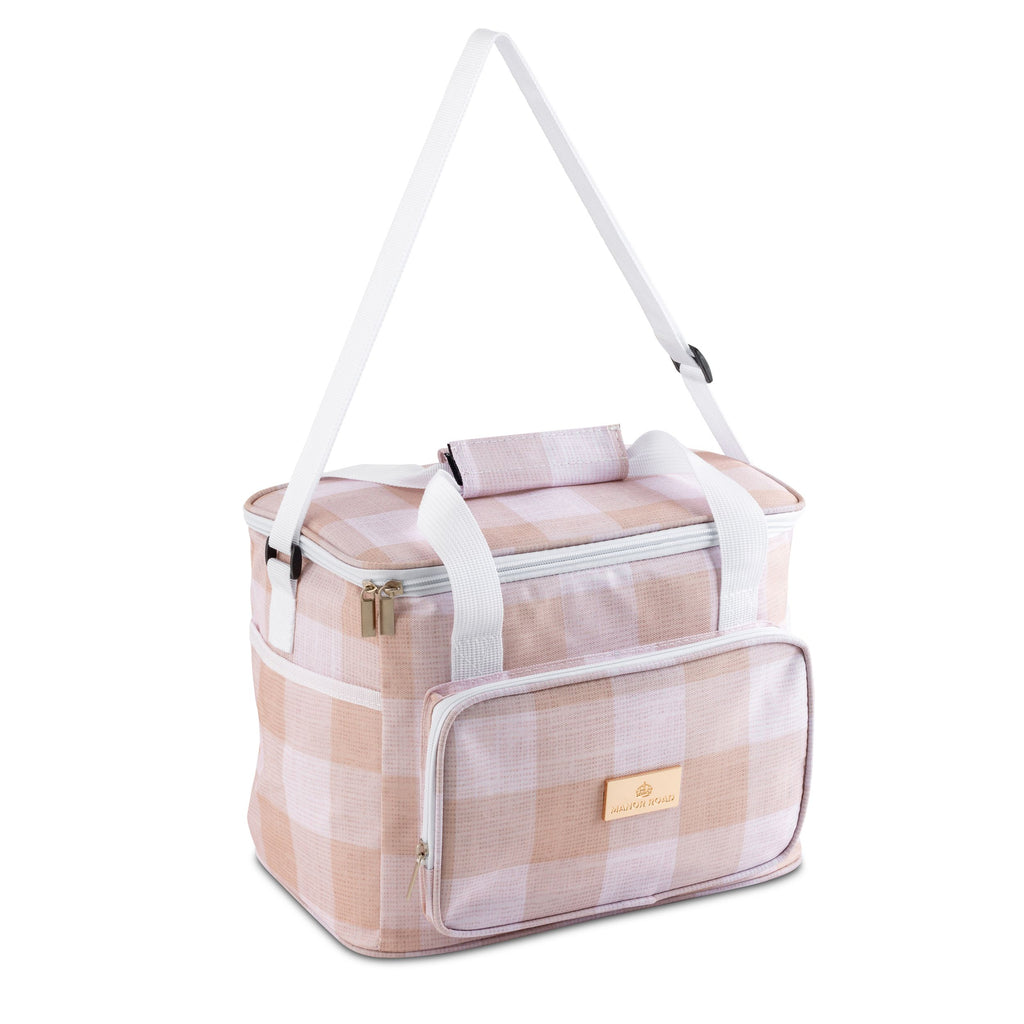 MANOR ROAD COOLER BAG. LINEN GINGHAM NATURAL. PRE-ORDER