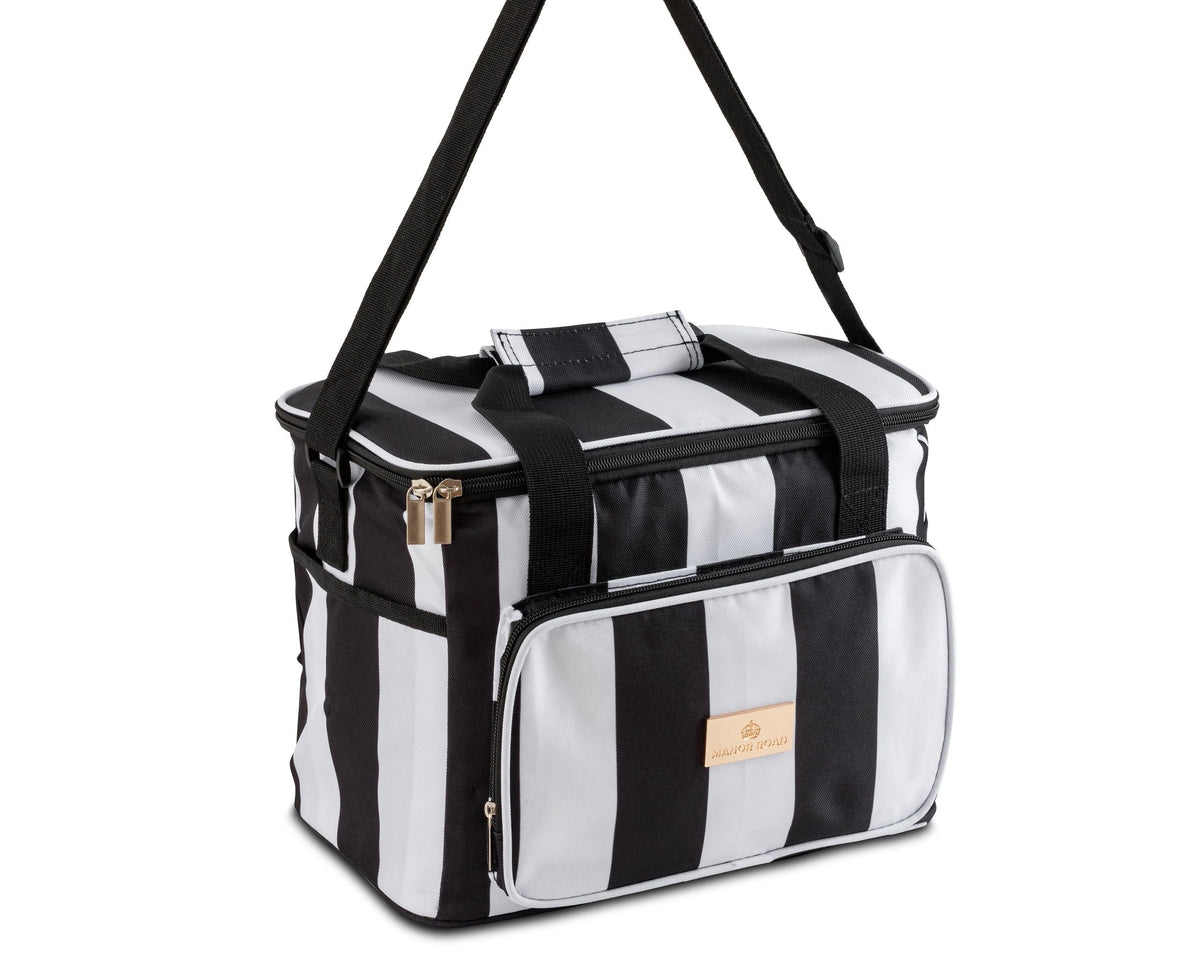 FOOD COOLER BAG - BLACK & WHITE STRIPE. PRE-ORDER
