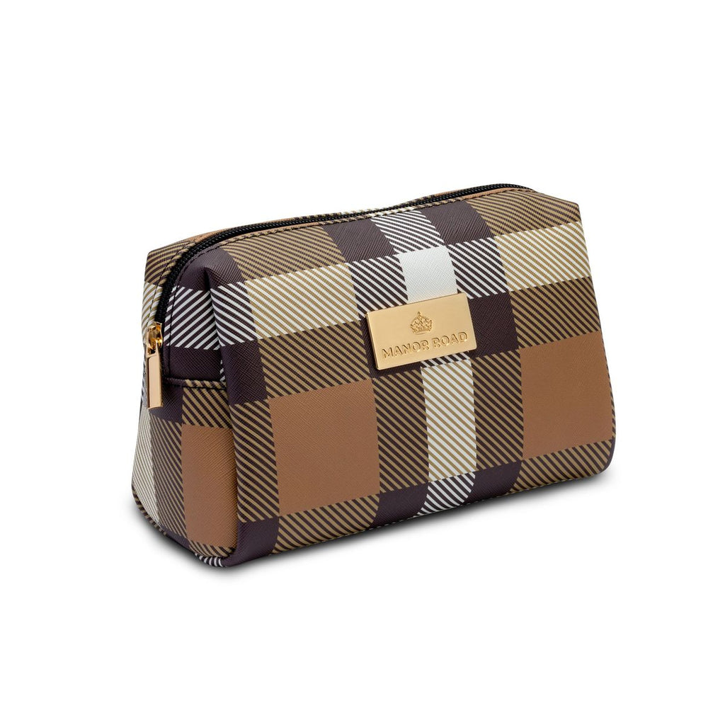 MANOR ROAD TRAVEL BAG. CLASSIC PLAID TAN. PRE-ORDER