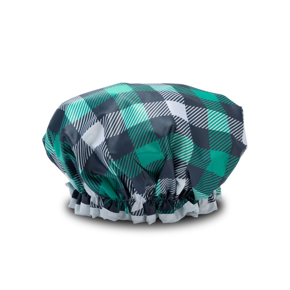 MANOR ROAD SHOWER CAP. CLASSIS PLAID GREEN. PRE-ORDER