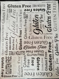 FOOD SAFE WAX/GREASEPROOF PAPER. GLUTEN FREE PRINT. 5 PACK