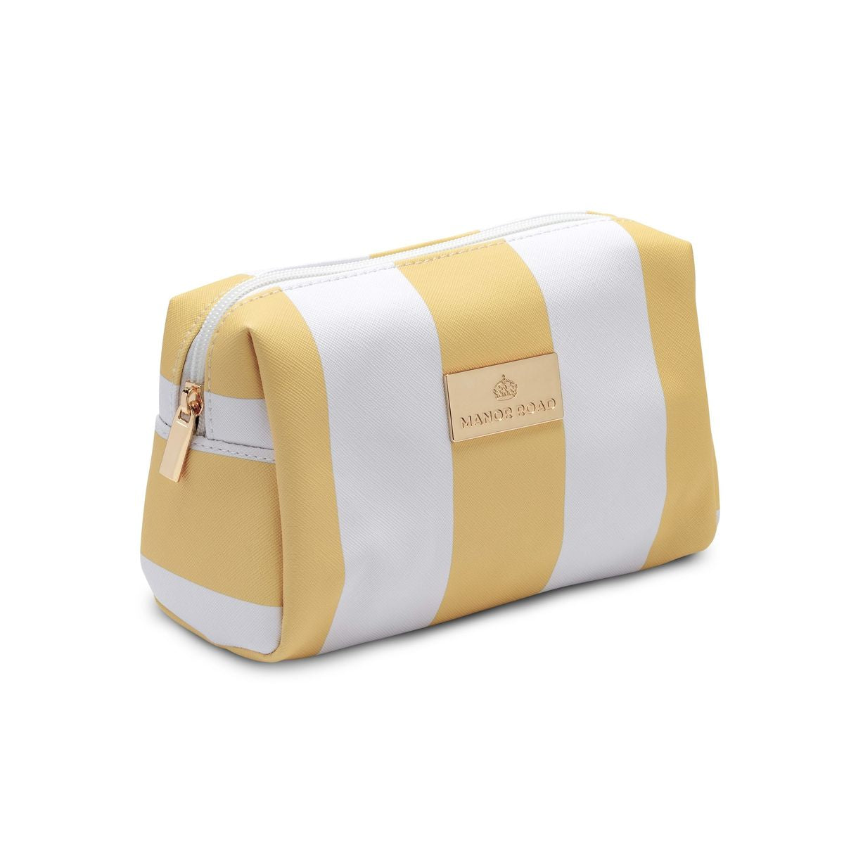 MANOR ROAD TRAVEL BAG. LEMON WHITE STRIPE. PRE-ORDER