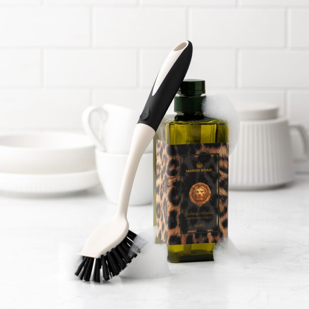 MANOR ROAD DISH BRUSH - BLACK & PEBBLE