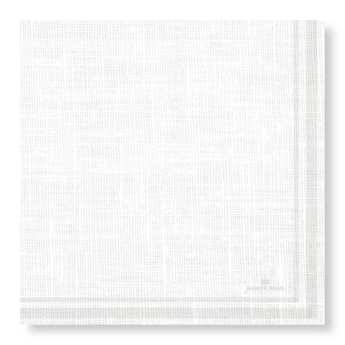 MANOR ROAD LINEN (LUXE WHITE) NAPKINS. DINNER. 20PK.