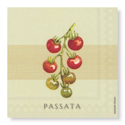 MANOR ROAD PASSATA NAPKINS. LUNCHEON, COCKTAIL. 20PK. PRE-ORDER