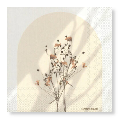 MANOR ROAD FLORESCENCE NAPKINS. LUNCHEON, COCKTAIL. 20PK. PRE-ORDER