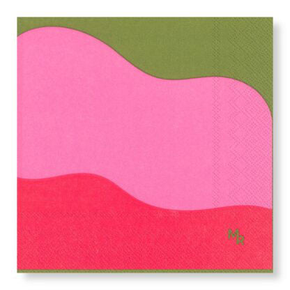 MANOR ROAD COLOUR FLOW NAPKINS. LUNCHEON, COCKTAIL. 20PK. PRE-ORDER.