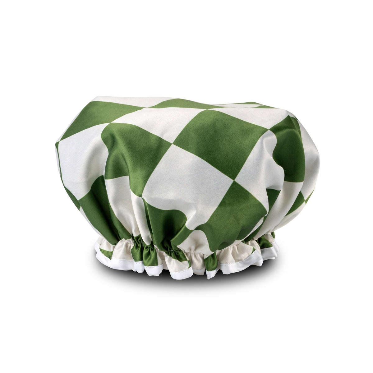 MANOR ROAD SHOWER CAP. OLIVE CHECKER. PRE-ORDER