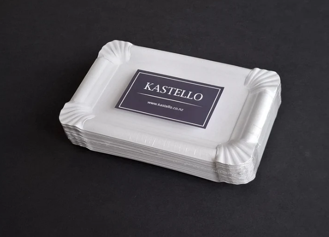 PARIS PLATE WHITE RECTANGLE. 50 PACK