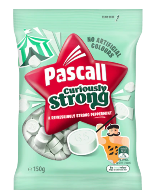 PASCALLS CURIOUSLY STRONG MINTS. 150G