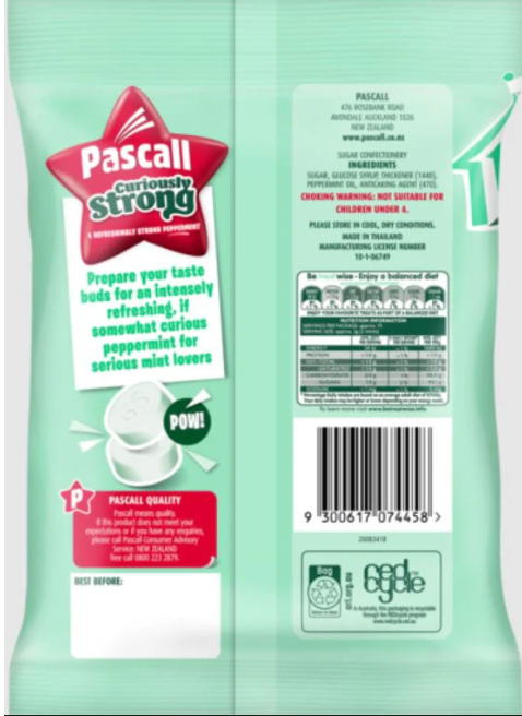 PASCALLS CURIOUSLY STRONG MINTS. 150G