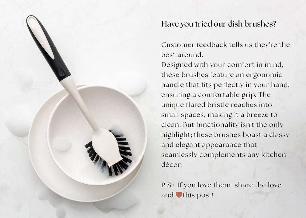 MANOR ROAD DISH BRUSH - BLACK & PEBBLE