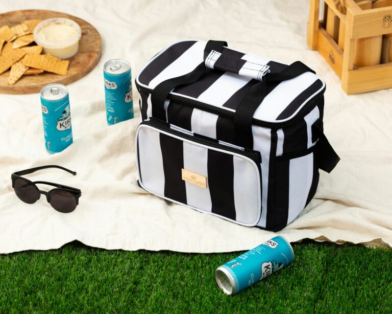 MANOR ROAD COOLER BAG. LINEN GINGHAM NATURAL. PRE-ORDER